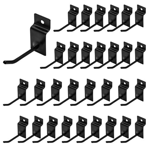 30Pcs Slatwall Panel Hooks, Heavy Duty Slat Wall Hanging Display 2 Inch Black - Picture 1 of 6