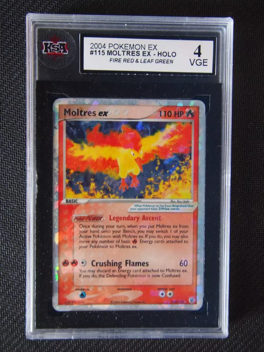 2004 Pokemon EX Fire Red & Leaf Green Moltres ex KSA 4 Secret rare CRACKED  ICE