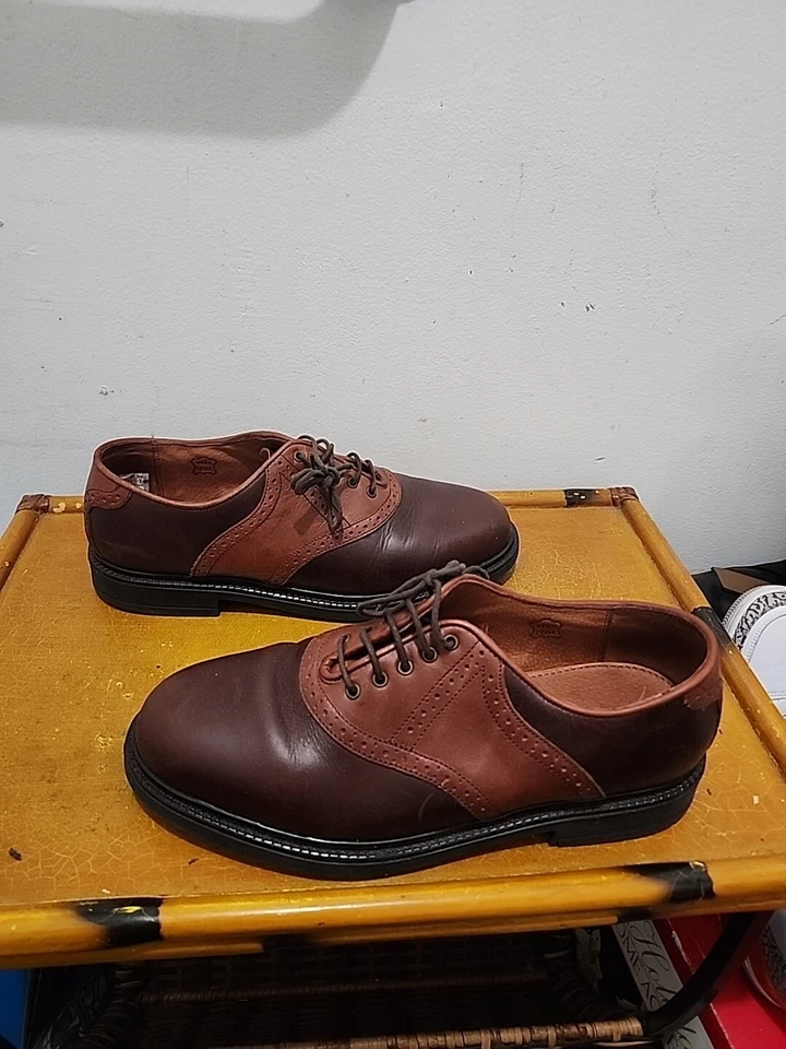 Bert Pulitzer Zapatos Oxford Para Hombres 10 M Cuero Marrón Con Cordones Puntera Zapatos de Vestir Foto 4 de 4