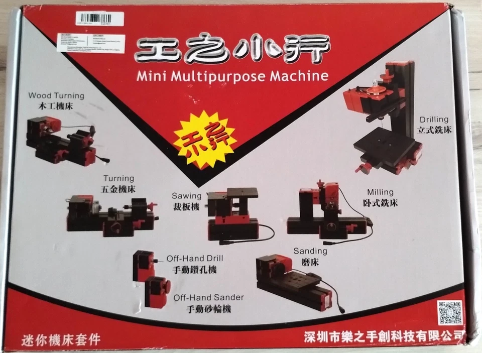 6 in 1 DIY Mini Motorized Wood Metal Lathe Miller Driller Grinder Sawing Machine - Image 3 of 4