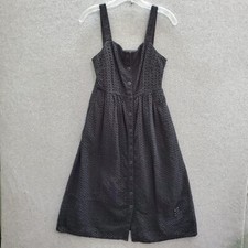 J Crew Women Dress 0 Black Coletta Broderie Anglaise Cotton-voile Midi Eyelet