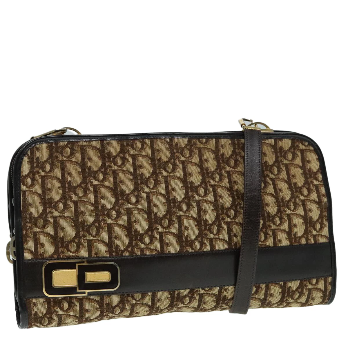 Sac bandoulière Christian Dior trotteur toile marron authentique ep6037