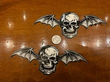 Avenged Sevenfold Sticker set of 2 -- skull bat  Free flag sticker
