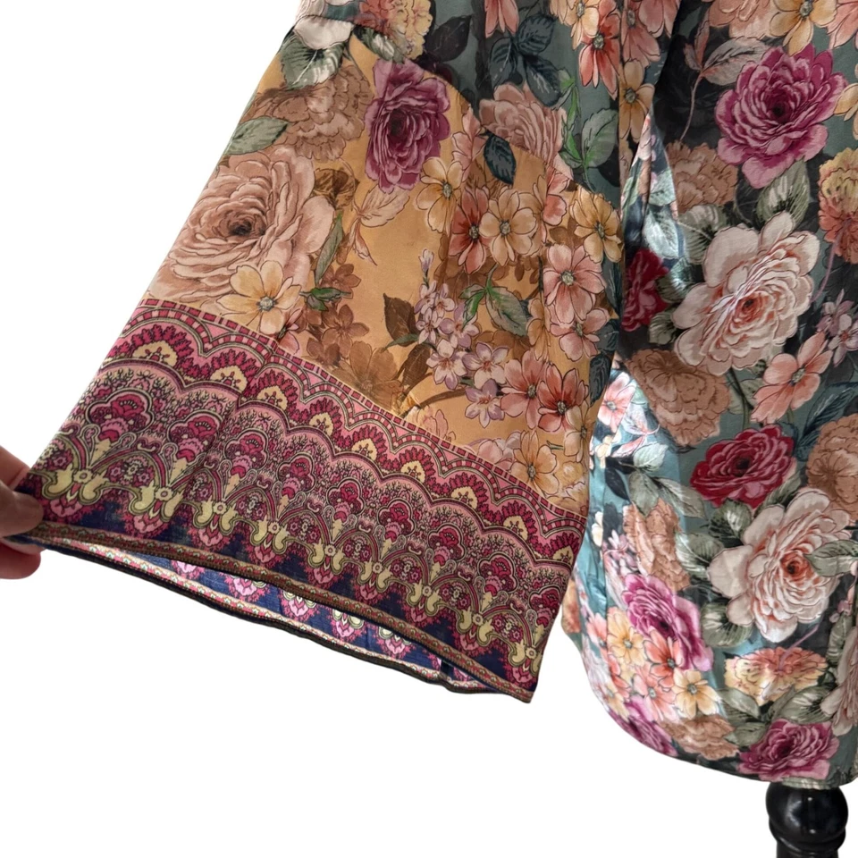 Chaqueta Kimono De Colección Anthropologie Kachel Mujer Talla Única Multicolor Estampado Floral Foto 3 de 4