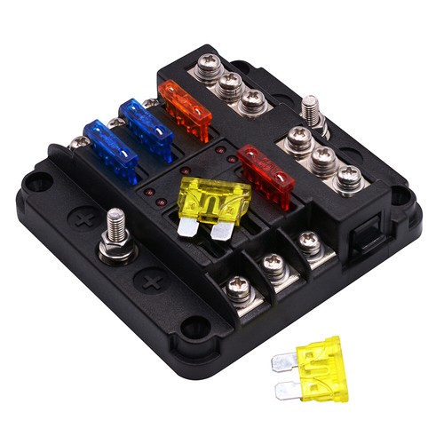 6-fach KFZ Sicherungshalter Auto Sicherungskasten LKW Boot Sicher 12V-32V - Bild 10 von 12