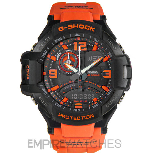 casio men's twin sensor watch blue accents