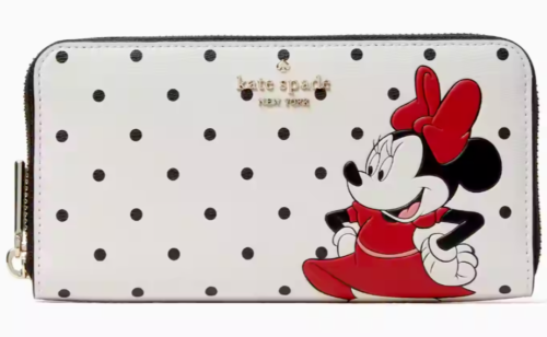 Billetera continental grande Kate Spade Minnie Mouse Disney con cremallera K4759 nueva con etiquetas - Imagen 1 de 3