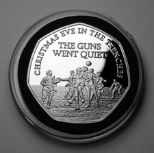 THE CHRISTMAS TRUCE 1914 Silver Commemorative Coin in Capsule. Gift/Present. WW1