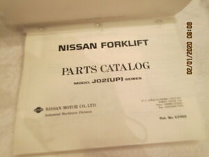 Oem Factory Nissan Forklift Model J02 Up Series Parts Catalog Manual Binder