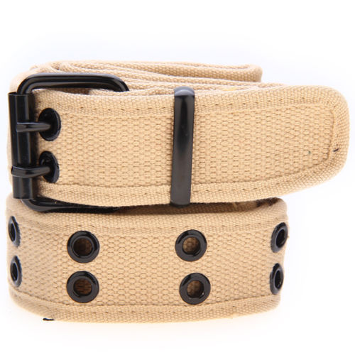 Womens Mens Cotton Casual Canvas Plain Webbing Waistband Casual Canvas Belt - Picture 4 of 7