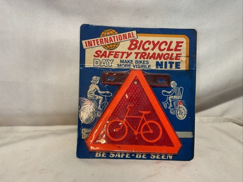 Vintage NOS Safety Bike Reflector Glows at Night Triangle Bike Symbol - Picture 13 of 17