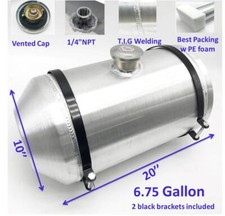 6.75 Gallons Center Fill Aluminum Fuel Gas Tank W Accessories 14 Npt 10 X20