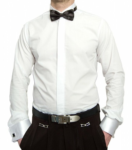 Designer Camicia Uomo per Smoking Bianco + Papillon Nero da Colletto | eBay