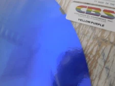 Dichroic Glass:CBS 90COE Yellow/Purple on Flat Thin Black-  3" Sq