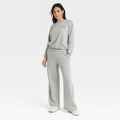 Women's Mid-Rise Straight Leg Sweatpants - Universal Thread™ Heather Gray XL