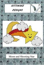 Moon and Shooting Star Cross Stitch Kit by Kittiwake. Beginners Cross Stitch Kit