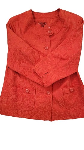 Joni B. Womens Jacket Colorful Print French Terry Cotton Button Front XL - Picture 10 of 12