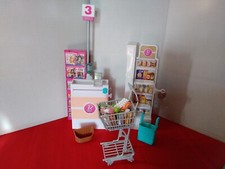 Toys Barbie Grocery Store Lot Barbie Food Shelves Check Out Shopping Groceries