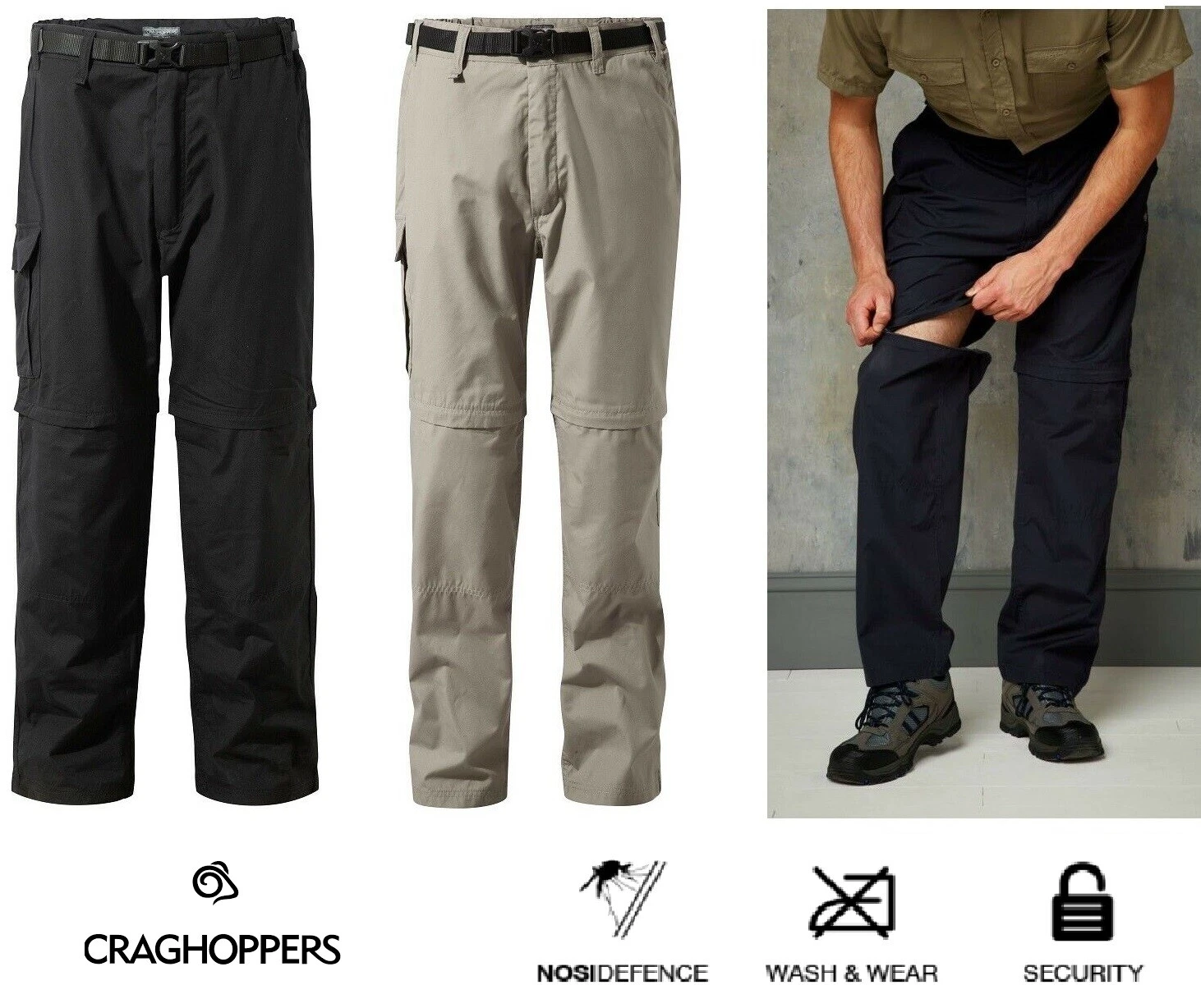 Craghoppers Mens Kiwi Zip Off Convertible Trousers Short Lightweight NosiDefence
Opens in a new wind