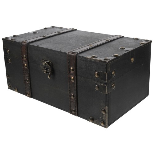 2 Pcs Boite De Rangement Bois Coffre Au Trésor Bijoux Valise Décorative