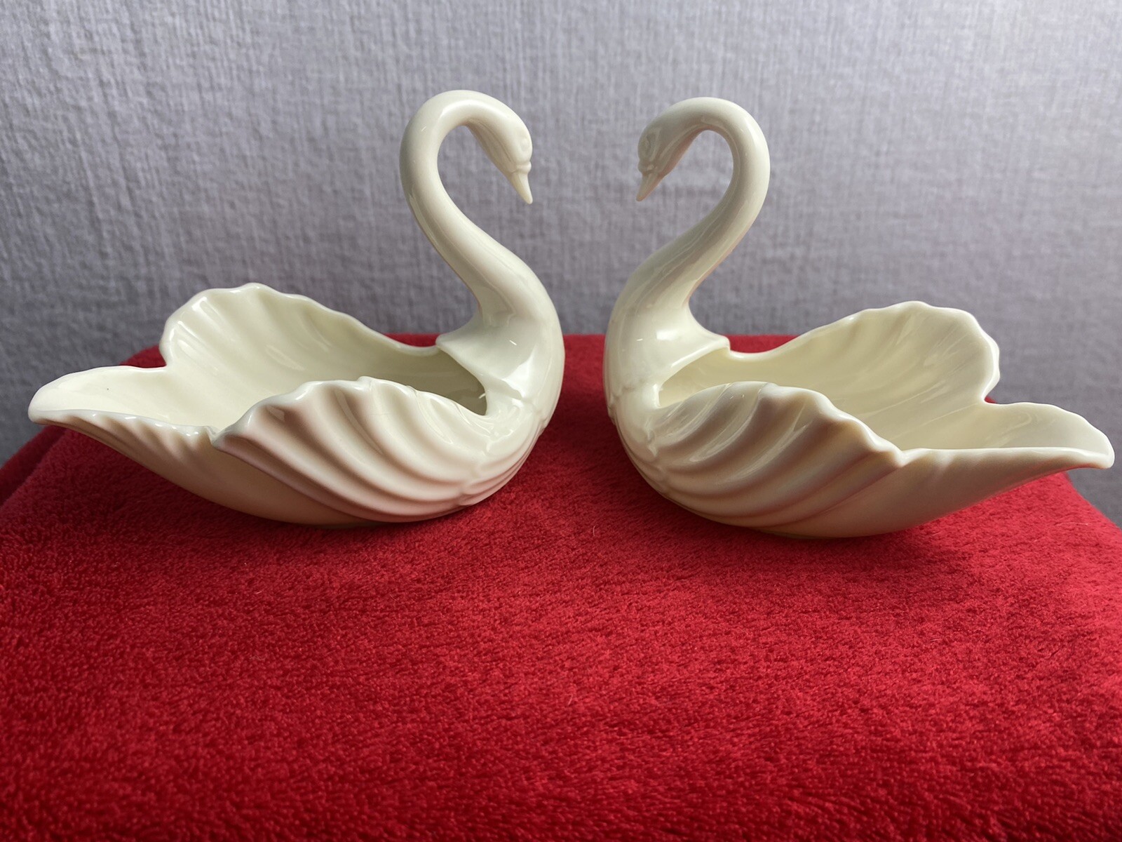 Vintage Lenox Swan Set of Two Made in USA Green Backstamp 1930 to 1953