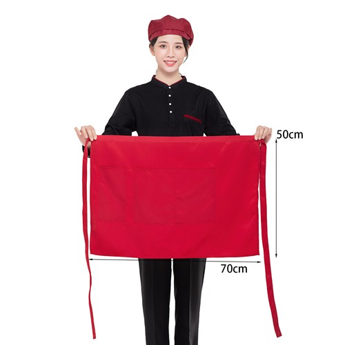 Chef Apron with Two Pockets Kitchen Cooking Aprons Set for Men Women Breathable - Picture 5 of 9