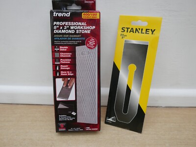 Trend DWS/CP8/FX 8'' x 3'' 600 & 180 Mikron Diamant Stein + Stanley 2'' Hobel Eisen