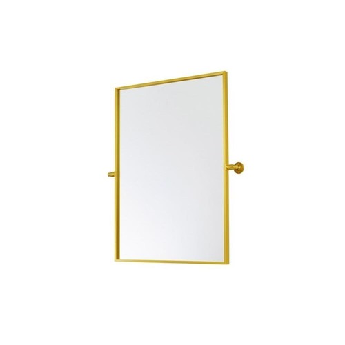 Elegant Decor Everly 32x24" Rectangle Aluminum Pivot Mirror in Gold - Picture 3 of 8