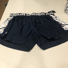 Under Armour Women's UA Play Up Inset Printed Shorts Blue 2XL