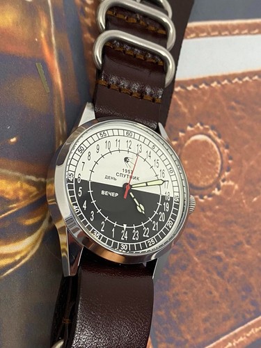 New! Raketa Watch 24h Mechanical Sputnik Russian Day Night Mens Soviet Rare USSR - Picture 18 of 22