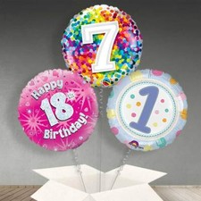 Age 1-18 Milestone Helium Balloons - Inflated Balloon in a Box Delivered