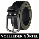 Gürtel Leder Schwarz Vollledergürtel 4cm Herren Damen Ledergürtel Büffelleder