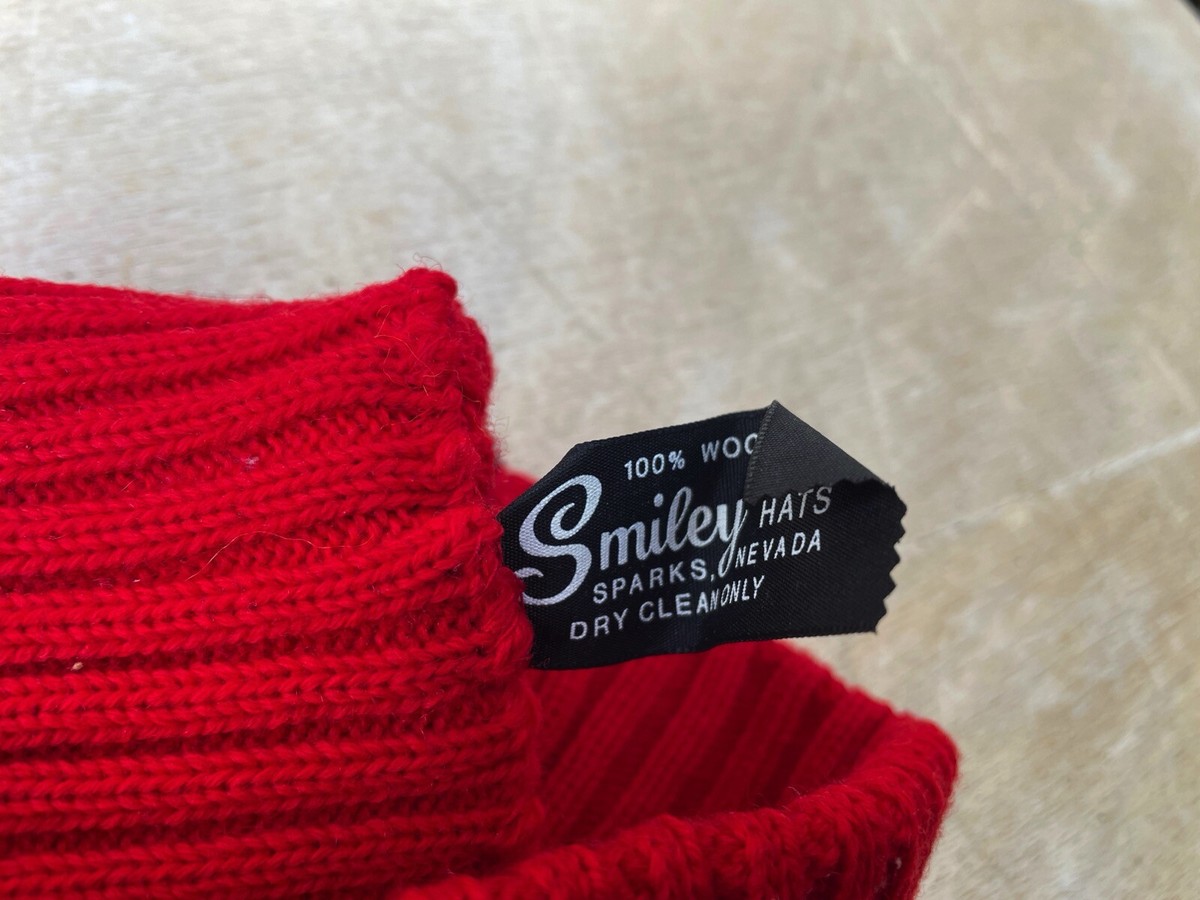Vintage Smiley 70s Stripe Wool Winter Ski‎ Hat Beanie Brown Orange Sparks Nevada Vintage 70s Smiley Sparks Nevada Pure Wool Pom Pom Beanie  main image 2