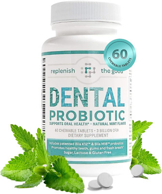 Dental Oral Probiotic, 60 Chewable Tablets - Supplements W/Blis K12 & M18 - B...
