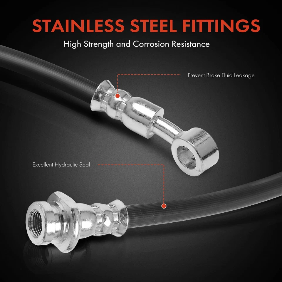 Manguera hidráulica de freno delantera izquierda o derecha para Chevrolet Geo Metro Pontiac Suzuki Foto 4 de 4