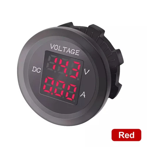 Voltmetro LED doppio display digitale amperometro tensione rotondo auto voltmetro amplificatore 12V - Foto 18 di 19