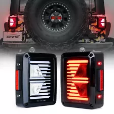 Xprite For Wrangler JK JKU 07-18 Jeep LED Tail Lights Reverse Brake Turn Signal