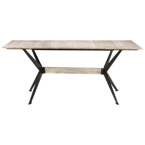 Solid Wood Dining Table Industrial Rustic Leg Timber Kitchen Cafe Desk Rectangle - Picture 2 of 11