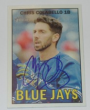 CHRIS COLABELLO SIGNED AUTO'D 2016 TOPPS HERITAGE CARD #202 TORONTO BLUE JAYS