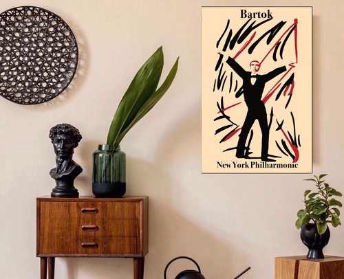 New York Philharmonic Bela Bartok Poster Neu UV Giclée Druck 12 x 18 Art Deco - Bild 2 von 3