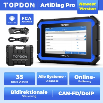 Topdon Artidiag PRO 2.0 Profi KFZ OBD2 Diagnosegerät CAN FD 35+Reset Alle System