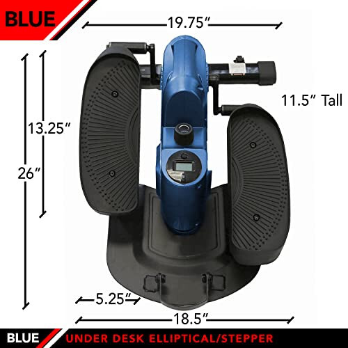JFIT Under Desk and Stand Up Mini Elliptical/Stepper w/Adjustable Angle, Navy/Bl - Picture 3 of 9