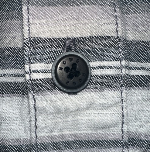 Gray Striped Howe Creative Workforce Style No 65 Popover Button Down Shirt Men L - Picture 7 of 7