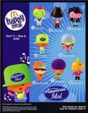 2008 AMERICAN IDOL MCDONALDS HAPPY MEAL TOYS - U - PICK