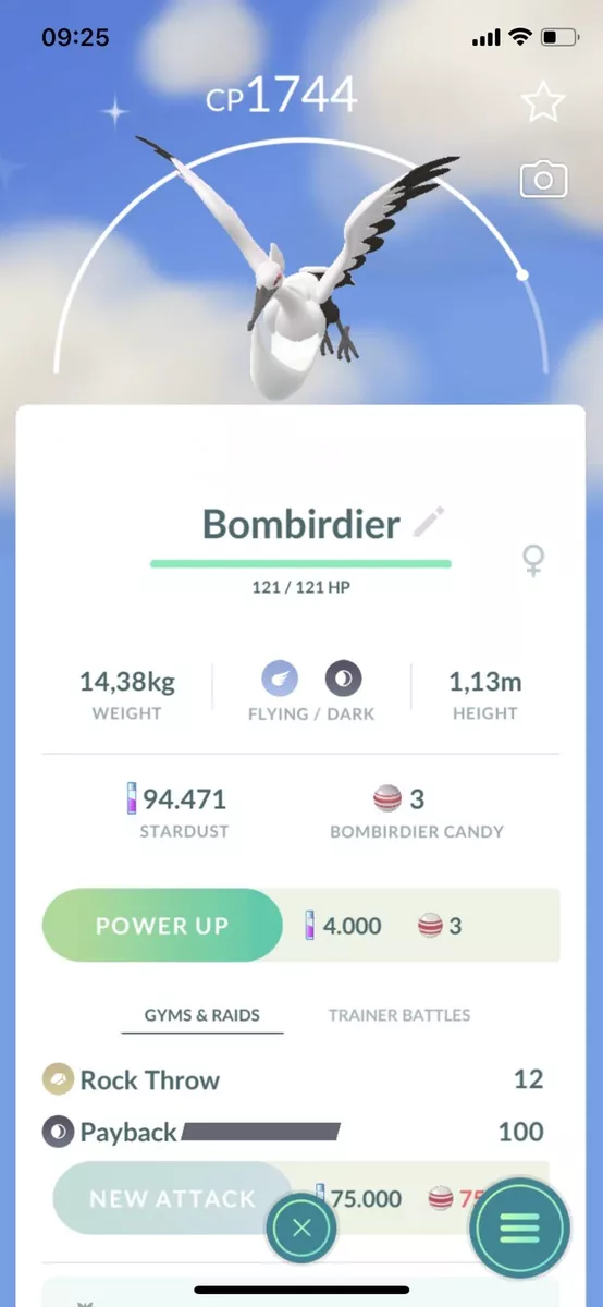 Shiny Bombirdier Pokémon Go - Mini PTC 80K Stardust - Male Or Female