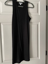 Nine West Women's Black Ribbed Dress Size Small Knee Length Sleeveless Stretch