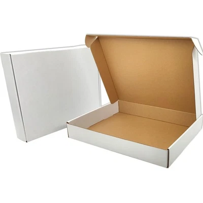 Petite Boîte en Carton d'expédition 33 x 25,4 x 5 cm, Blanc, Carton pour Emba... - Photo 1/4