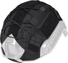 Black Tactical Helmet Cover for PJ/MH FAST Helmets - Lightweight Camouflage