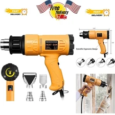 Professional Heat Gun 1800W - Quick Heat & 4 Universal Nozzles for All Projects