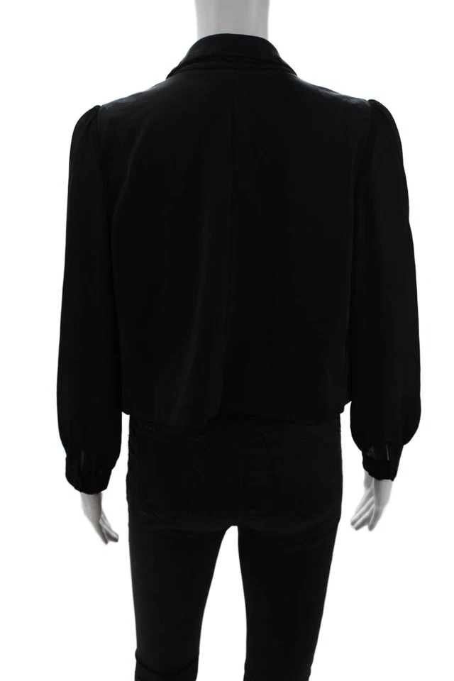 Blusa negra mostaza semilla para mujer cuello corto frente abierto talla XS Foto 4 de 4